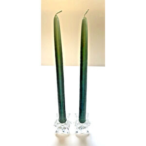 Vintage Pair of Michael C.Fina Fifth Avenue Crystal Candle Holders Star Design